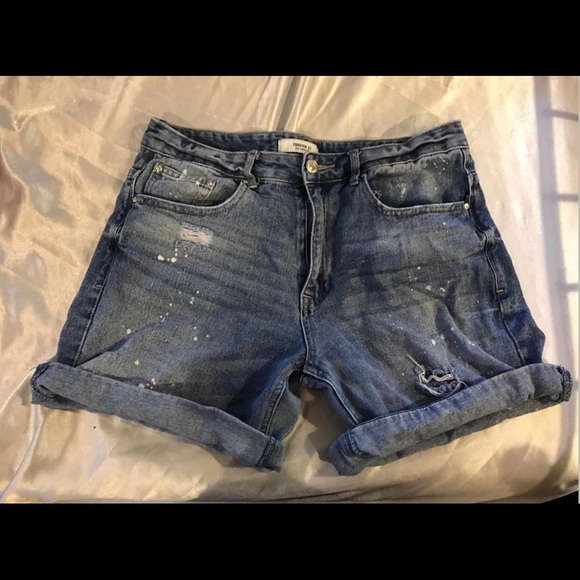 denim white spattered shorts - Picture 1 of 3